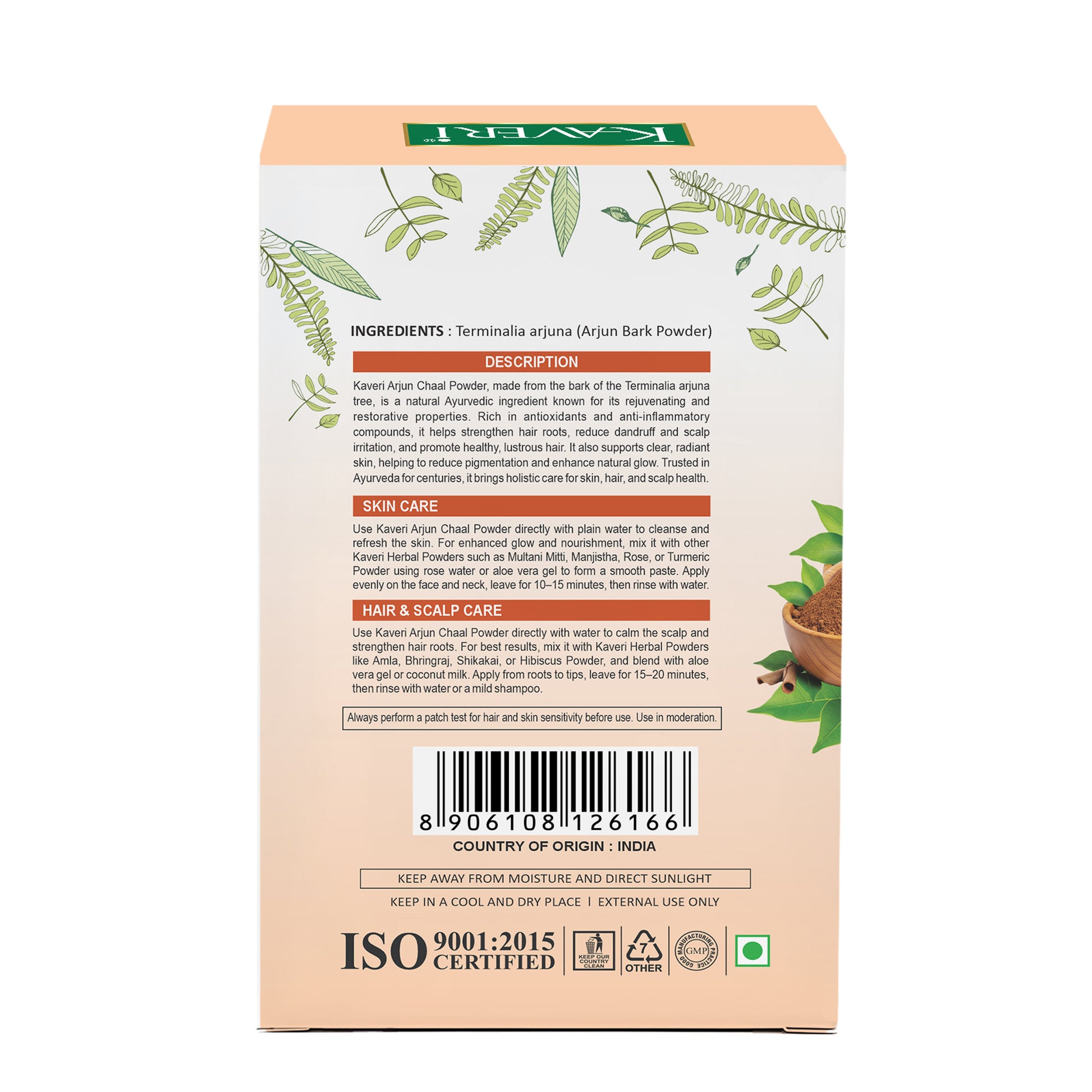 Kaveri Arjun Chaal Powder for Healthy Skin & Strong Hair |Arjun Bark Powder| Pure Ayurvedic Herbal Powder for Face Pack Scalp Care & Hair Nourishment | Chemical & Preservatives Free 200g