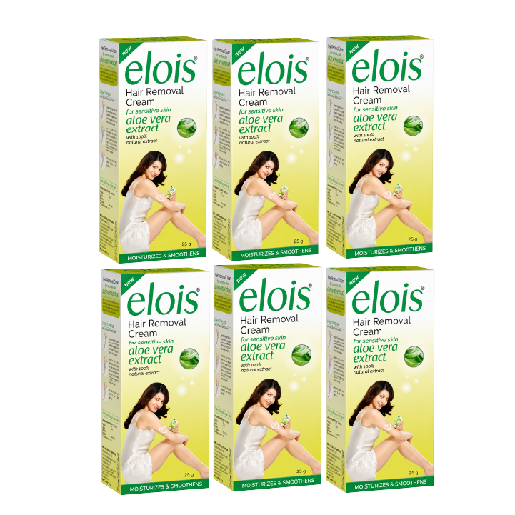 Elois Aloe Vera Hair Removal Cream for Women – 25g (Pack of 2, 3, 4 & 6)