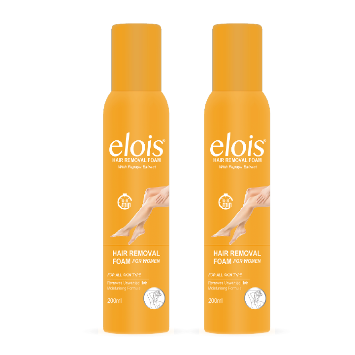 Elois Hair Removal Foam Spray for Women with Papaya Extract 200ml (Pack of 1 & 2)