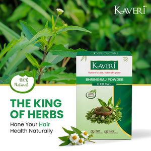 Kaveri Bhringraj Powder for Hair Growth & Scalp Care | Natural Herbal Powder | Helps Reduce Hair Fall & Dandruff | Chemical & Preservative Free | Ayurvedic Hair Care Powder 200g