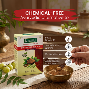 Kaveri Shikakai Powder for Hair Care | Natural Herbal Hair Cleanser | Ayurvedic Hair Mask & Scalp Care Powder | Chemicals & Preservatives Free 200gm