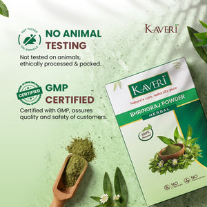 Kaveri Bhringraj Powder for Hair Growth & Scalp Care | Natural Herbal Powder | Helps Reduce Hair Fall & Dandruff | Chemical & Preservative Free | Ayurvedic Hair Care Powder 200g