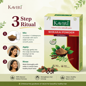 Kaveri Shikakai Powder for Hair Care | Natural Herbal Hair Cleanser | Ayurvedic Hair Mask & Scalp Care Powder | Chemicals & Preservatives Free 200gm