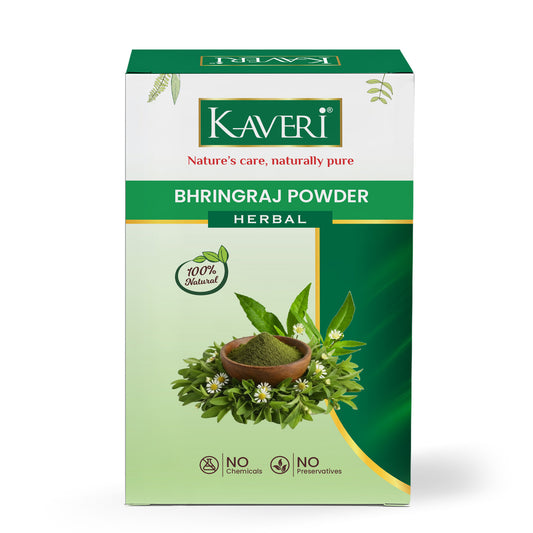 Kaveri Bhringraj Powder for Hair Growth & Scalp Care | Natural Herbal Powder | Helps Reduce Hair Fall & Dandruff | Chemical & Preservative Free | Ayurvedic Hair Care Powder 200g
