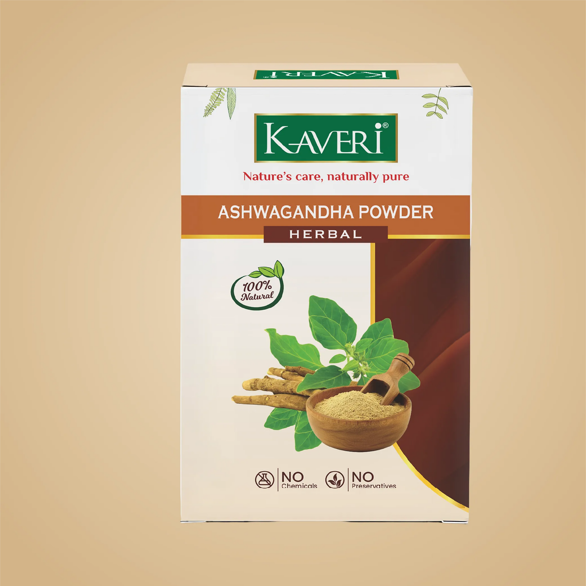 Kaveri Ashwagandha Powder for Hair & Skin Care | Natural Organic Herbal Ashwagandha Powder | DIY Face Pack & Hair Mask | Chemicals & Preservatives Free 200gm