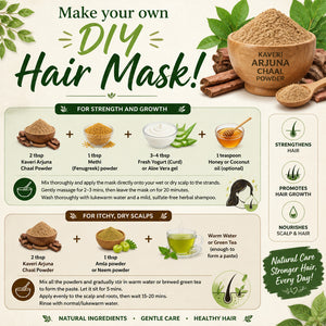 Kaveri Arjun Chaal Powder for Healthy Skin & Strong Hair |Arjun Bark Powder| Pure Ayurvedic Herbal Powder for Face Pack Scalp Care & Hair Nourishment | Chemical & Preservatives Free 200g