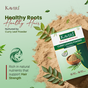 Kaveri Curry Leaves Powder for Hair Care – 100% Natural Curry Patta Powder | Herbal Hair Mask & Scalp Care |Chemicals & Preservatives Free 200gm