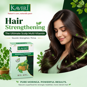 Kaveri Moringa Powder for Hair & Skin Care | Natural Moringa Leaf Powder | Herbal Face Pack & Hair Mask | Supports Healthy Hair & Glowing Skin | Chemicals & Preservatives Free 200g