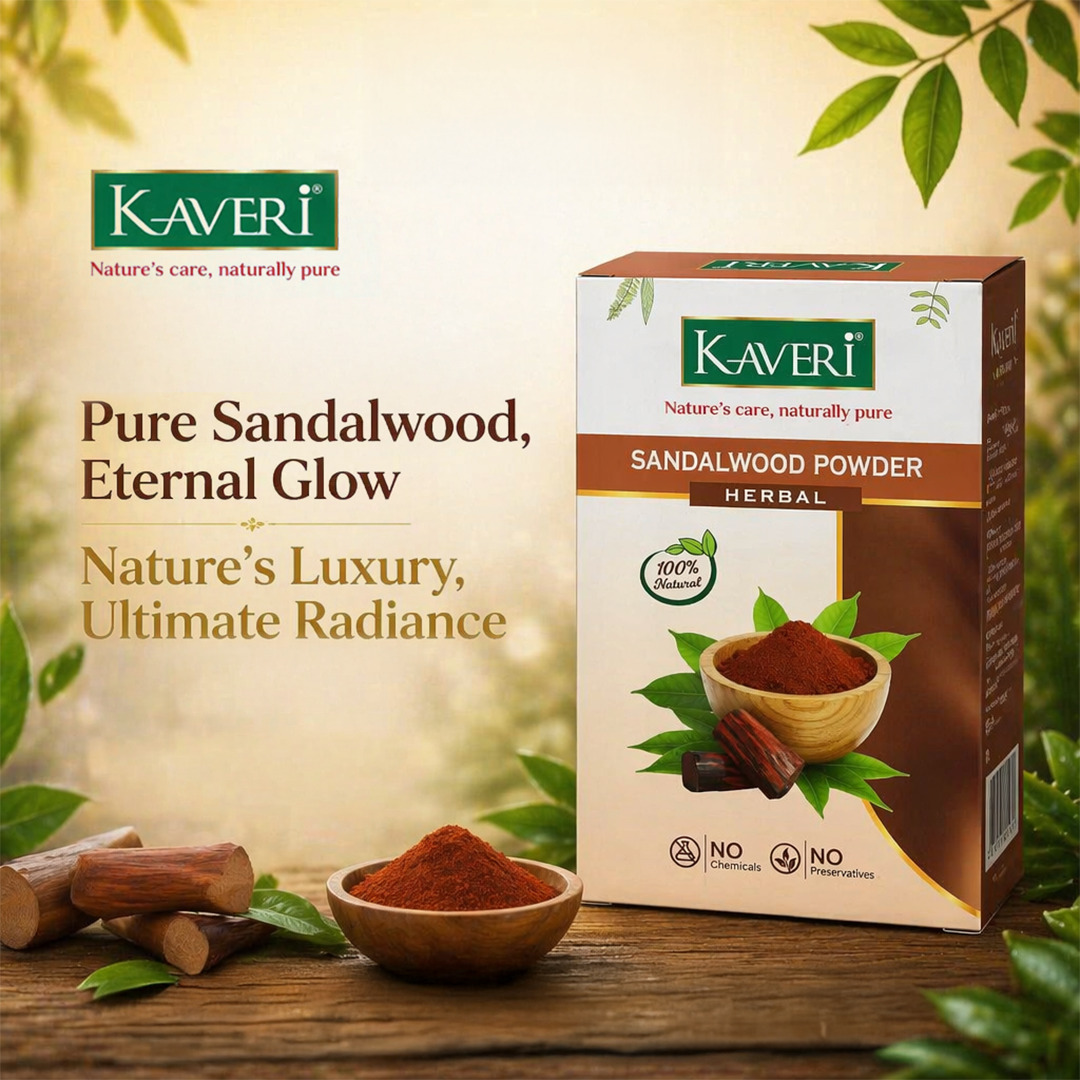 Kaveri Organic Red Sandalwood Face Pack Powder Natural for Skin Brightening, Acne, Blemishes, Pigmentation Removal - 200gm