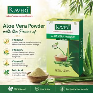 Kaveri Aloe Vera Natural Organic Powder for Hair & Skin | Chemical & Preservatives Free | For Face Pack Hair Mask & Scalp Nourishment | 200gm