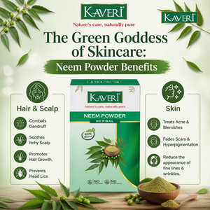 Kaveri Neem Powder for Hair & Skin Care |Natural Organic Neem Leaf Powder | Herbal Face Pack & Hair Mask | No Chemicals & No Preservatives