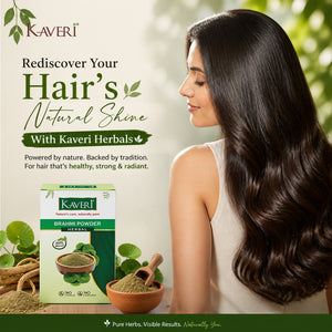 Kaveri Brahmi Powder for Hair & Skin Care | Natural Brahmi Powder | Herbal Hair Mask & Face Pack | Supports Healthy Hair Growth & Scalp Care |Chemicals & Preservatives Free | 200gm