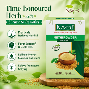 Kaveri Methi Powder for Hair & Face Care | Pure Fenugreek Powder for Herbal Hair Masks & Natural Face Packs | 100% Natural 200gm
