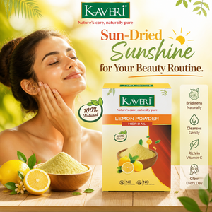 Kaveri Lemon Powder for Hair & Skin Care | Natural Lemon Peel Powder | Herbal Face Pack & Hair Mask | Supports Oil Control & Glowing Skin | Chemicals & Preservatives Free 200g
