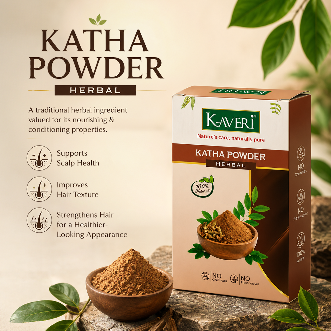 Kaveri Katha Powder for Hair & Skin Care Natural Organic Herbal Katha Powder | DIY Face Pack & Hair Mask | No Chemicals & No Preservatives 200gm