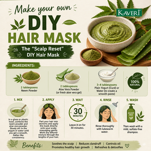 Kaveri Neem Powder for Hair & Skin Care |Natural Organic Neem Leaf Powder | Herbal Face Pack & Hair Mask | No Chemicals & No Preservatives