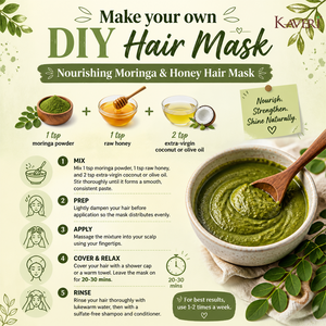 Kaveri Moringa Powder for Hair & Skin Care | Natural Moringa Leaf Powder | Herbal Face Pack & Hair Mask | Supports Healthy Hair & Glowing Skin | Chemicals & Preservatives Free 200g