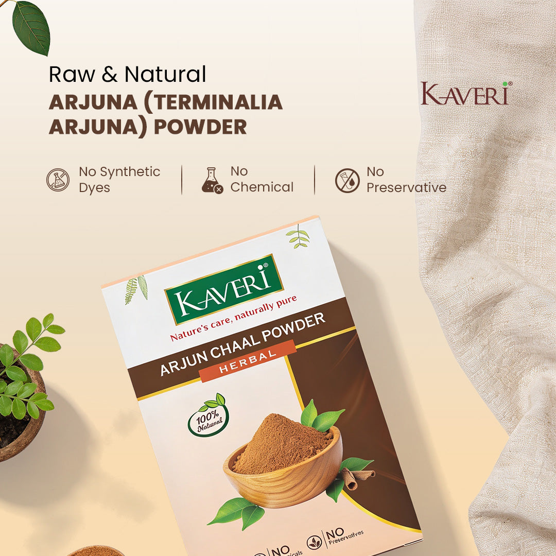 Kaveri Arjun Chaal Powder for Healthy Skin & Strong Hair |Arjun Bark Powder| Pure Ayurvedic Herbal Powder for Face Pack Scalp Care & Hair Nourishment | Chemical & Preservatives Free 200g