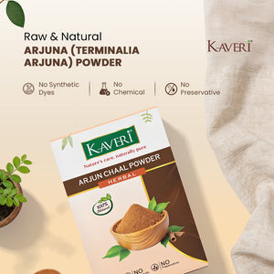 Kaveri Arjun Chaal Powder for Healthy Skin & Strong Hair |Arjun Bark Powder| Pure Ayurvedic Herbal Powder for Face Pack Scalp Care & Hair Nourishment | Chemical & Preservatives Free 200g