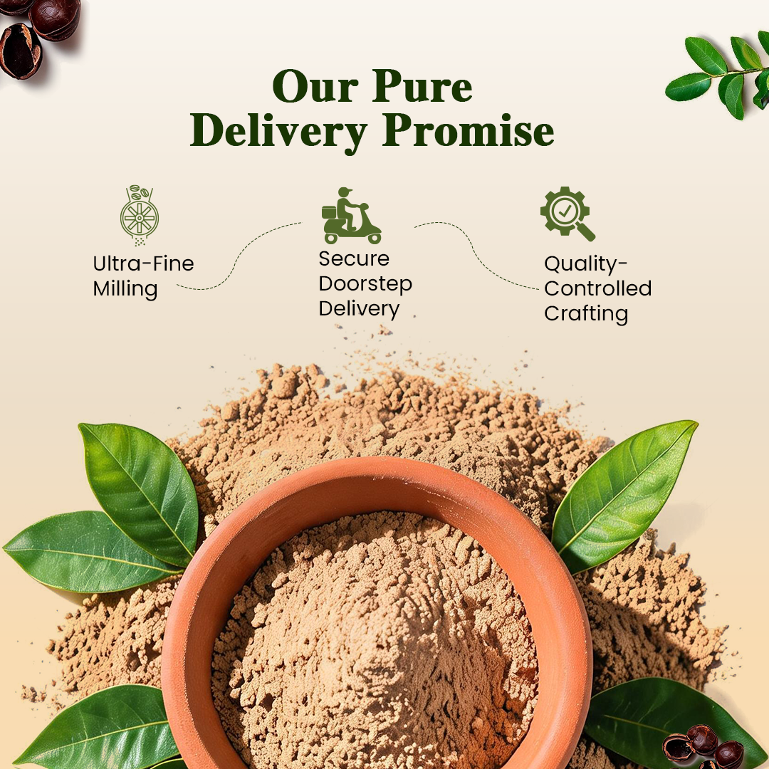Kaveri Aretha Chilka Powder for Hair & Skin Care | Natural Soapnut Peel Powder | Herbal Hair Cleanser & Face Cleanser | Helps Remove Excess Oil & Dirt | Chemicals & Preservatives Free | 200g