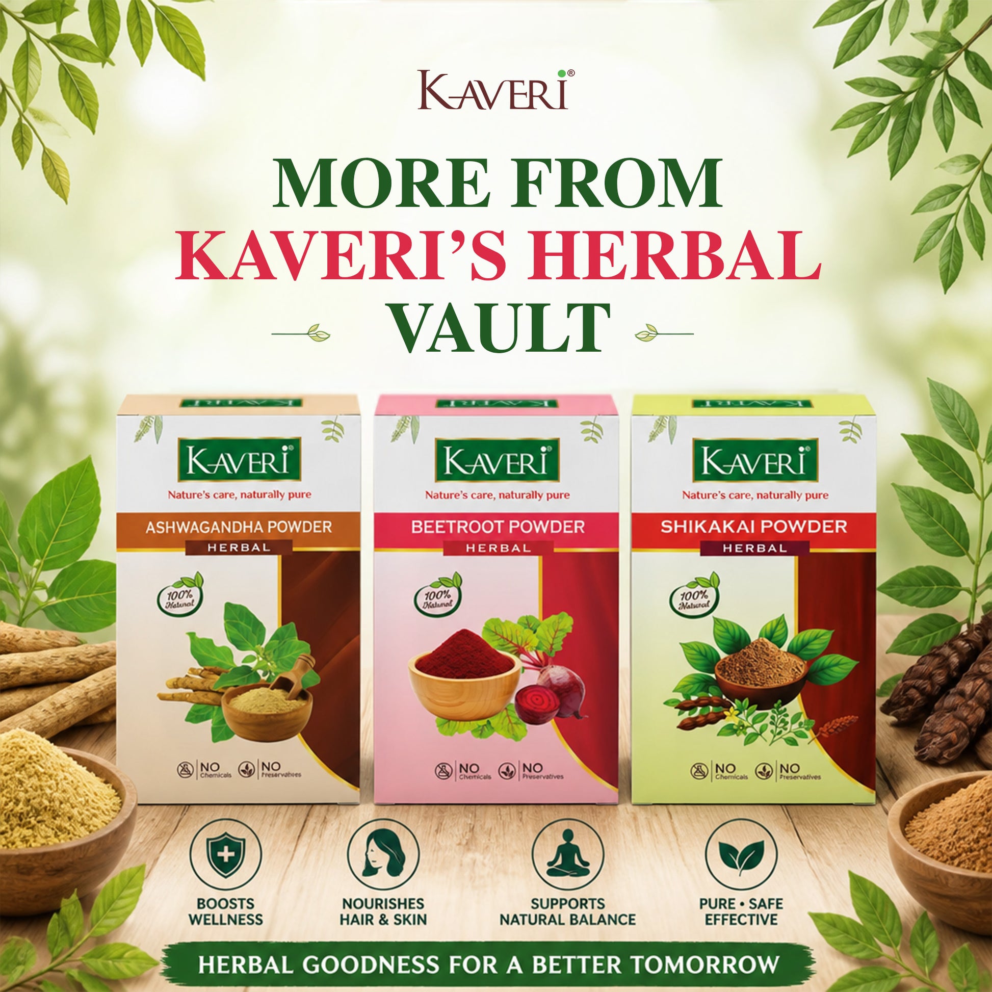 Kaveri Brahmi Powder for Hair & Skin Care | Natural Brahmi Powder | Herbal Hair Mask & Face Pack | Supports Healthy Hair Growth & Scalp Care |Chemicals & Preservatives Free | 200gm