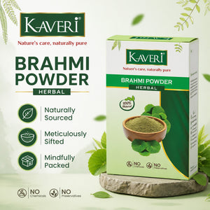 Kaveri Brahmi Powder for Hair & Skin Care | Natural Brahmi Powder | Herbal Hair Mask & Face Pack | Supports Healthy Hair Growth & Scalp Care |Chemicals & Preservatives Free | 200gm