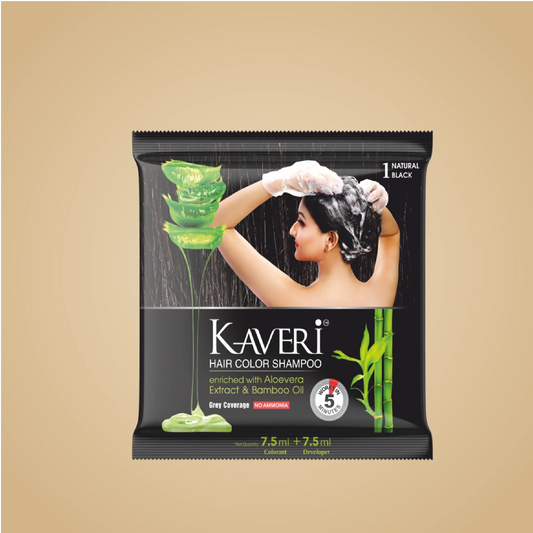 Kaveri Hair Color Shampoo - 15ml Black (Pack of 12)