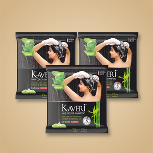 Black Hair Colour Shampoo for Men & Women (Natural Black) with Aloe Vera & Bamboo Extract | 45 ml / 45 g | Pack of 3
