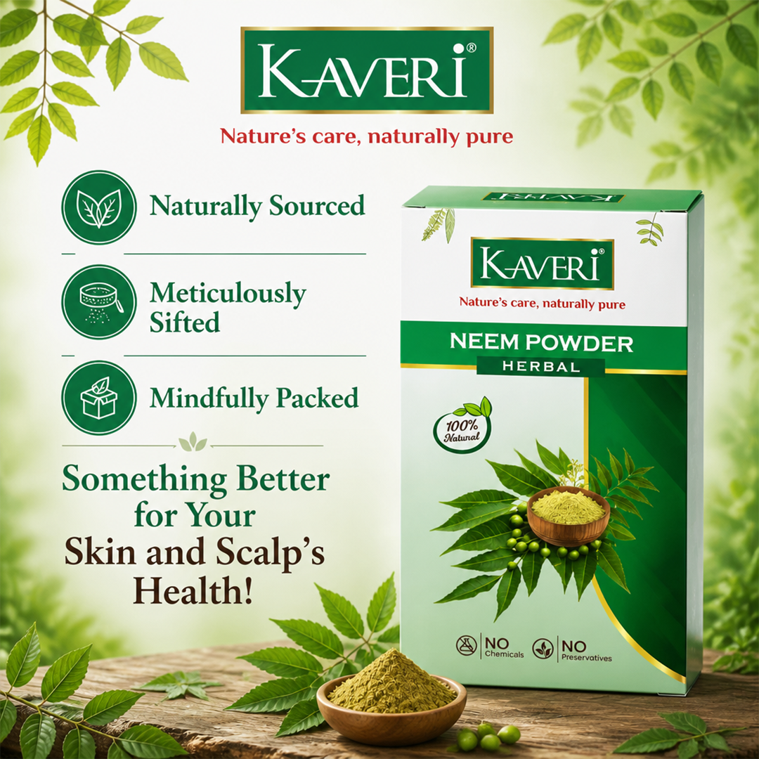 Kaveri Neem Powder for Hair & Skin Care |Natural Organic Neem Leaf Powder | Herbal Face Pack & Hair Mask | No Chemicals & No Preservatives