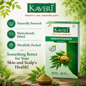 Kaveri Neem Powder for Hair & Skin Care |Natural Organic Neem Leaf Powder | Herbal Face Pack & Hair Mask | No Chemicals & No Preservatives