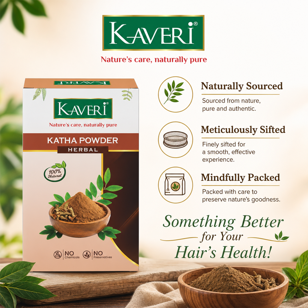 Kaveri Katha Powder for Hair & Skin Care Natural Organic Herbal Katha Powder | DIY Face Pack & Hair Mask | No Chemicals & No Preservatives 200gm