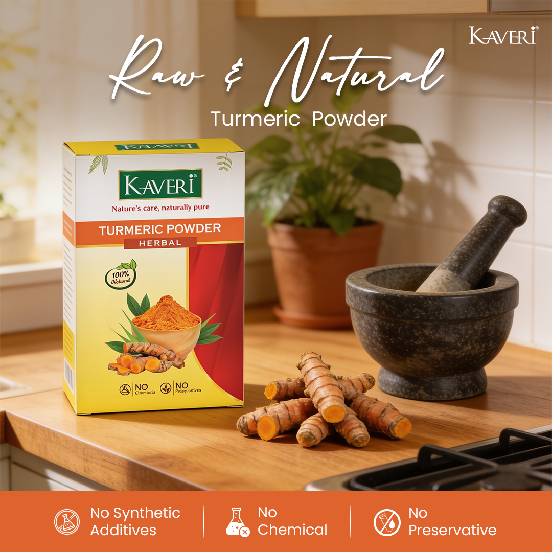 Kaveri Turmeric Powder for Face & Hair | Pure Haldi Powder for DIY Face Packs & Herbal Hair Care | 200g