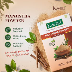 Kaveri Manjistha Powder | Natural Manjistha Root Powder for Skin & Hair Care | Herbal Face Pack for Glowing Skin | Ayurvedic Hair & Scalp Care | Chemicals & Preservatives Free 200g