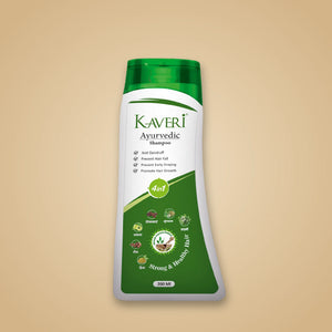 Kaveri Ayurvedic Shampoo 4-in-1 – Anti Dandruff, Hair Fall Control, Prevents Early Greying & Promotes Hair Growth – With Amla, Shikakai, Bhringraj, Reetha & Neem – 200 ml