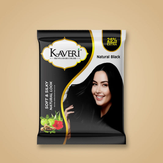 KAVERi Natural Black Henna Hair Color |Hair Color Dye For Men Women|No Ammonia Enriched With Vital Herbs 10Gm