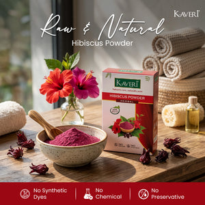 Kaveri Organic Hibiscus Powder For Hair Face Mask & Hibiscus Tea Gudhal Ka Phool Powder Pure & Natural No Preservatives 200gm