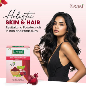 Kaveri Herbal Beetroot Powder | Natural Face & Hair Pack | Helps in Brightening, Pigmentation Care & Scalp Nourishment | 200gm
