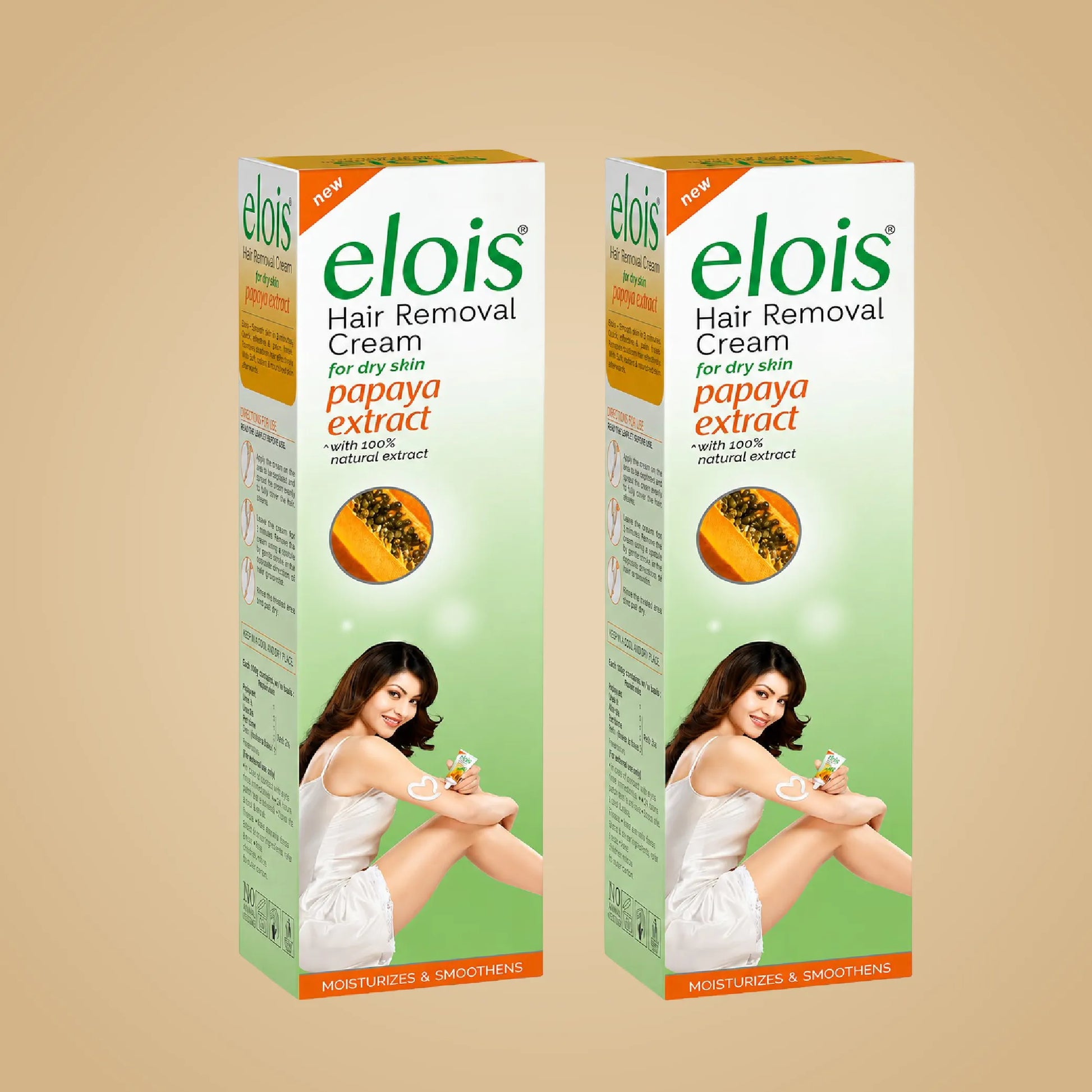 Elois Hair Removal Cream for Women & Girls | Hair Remover Cream for Bikini Area & Private Parts | Silky Soft Skin with Papaya Essence | For Legs, Underarms & Arms – 100g (Pack of 2)