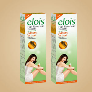 Elois Hair Removal Cream for Women & Girls | Hair Remover Cream for Bikini Area & Private Parts | Silky Soft Skin with Papaya Essence | For Legs, Underarms & Arms – 100g (Pack of 2)