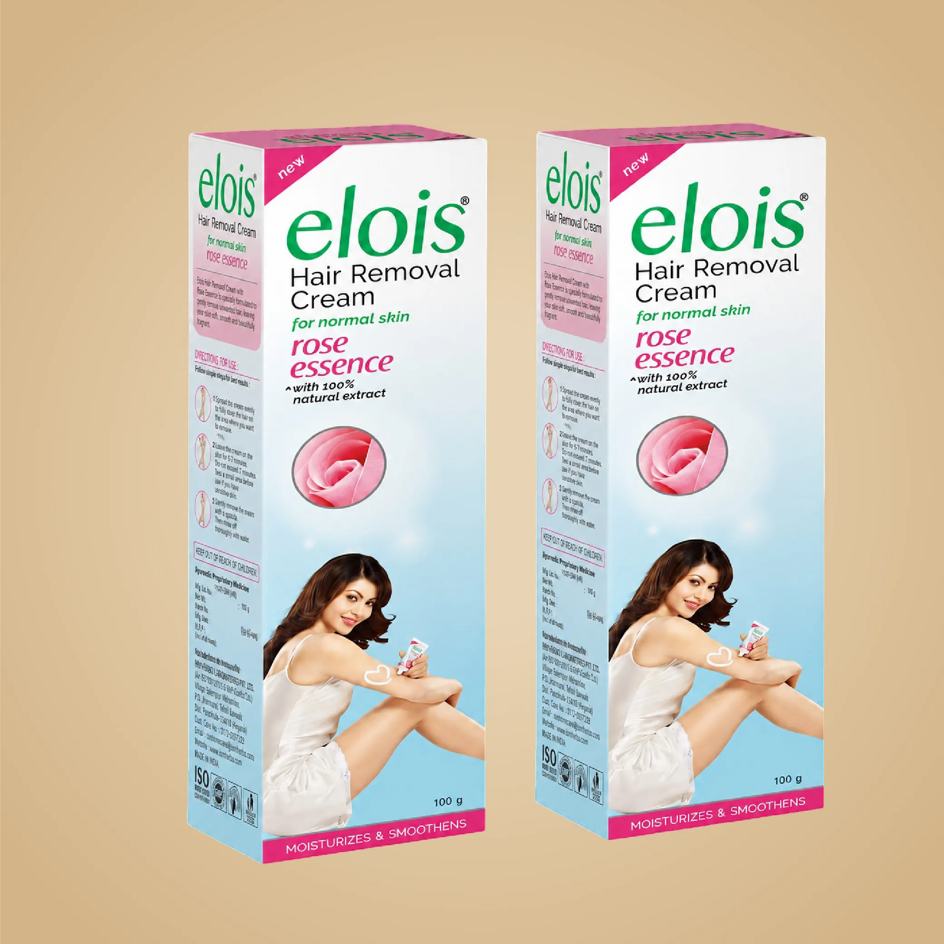 Elois Hair Removal Cream for Women & Girls | Hair Remover Cream for Bikini Area & Private Parts | Silky Soft Skin with Rose Essence | For Legs, Underarms & Arms – 100g (Pack of 2)