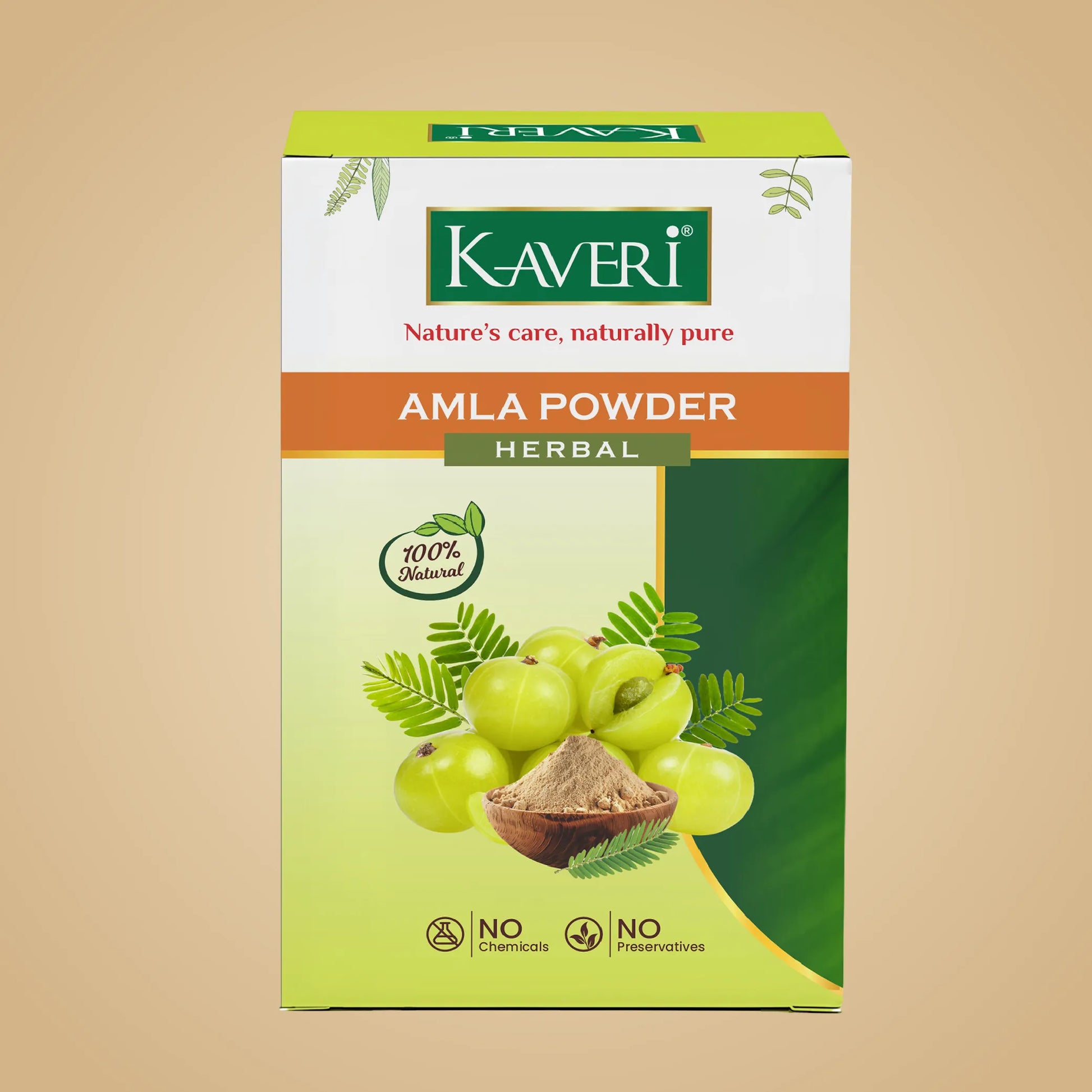 Kaveri Amla Powder for Hair & Skin Care | Pure Indian Gooseberry Powder | Herbal Hair Mask, Face Pack & Scalp Care | 200g