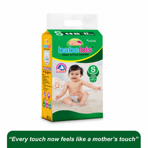 Babelois Pants Style Diaper With Overnight Absorption and Multilayer Leak Guard Baby Diapers S Size, 42 Count | India's Fastest Absorbing Diaper, Patented Dry Xpert Channel, Ideal for 4 to 8 Kgs