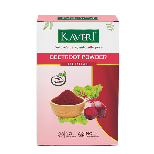 Kaveri Herbal Beetroot Powder | Natural Face & Hair Pack | Helps in Brightening, Pigmentation Care & Scalp Nourishment | 200gm