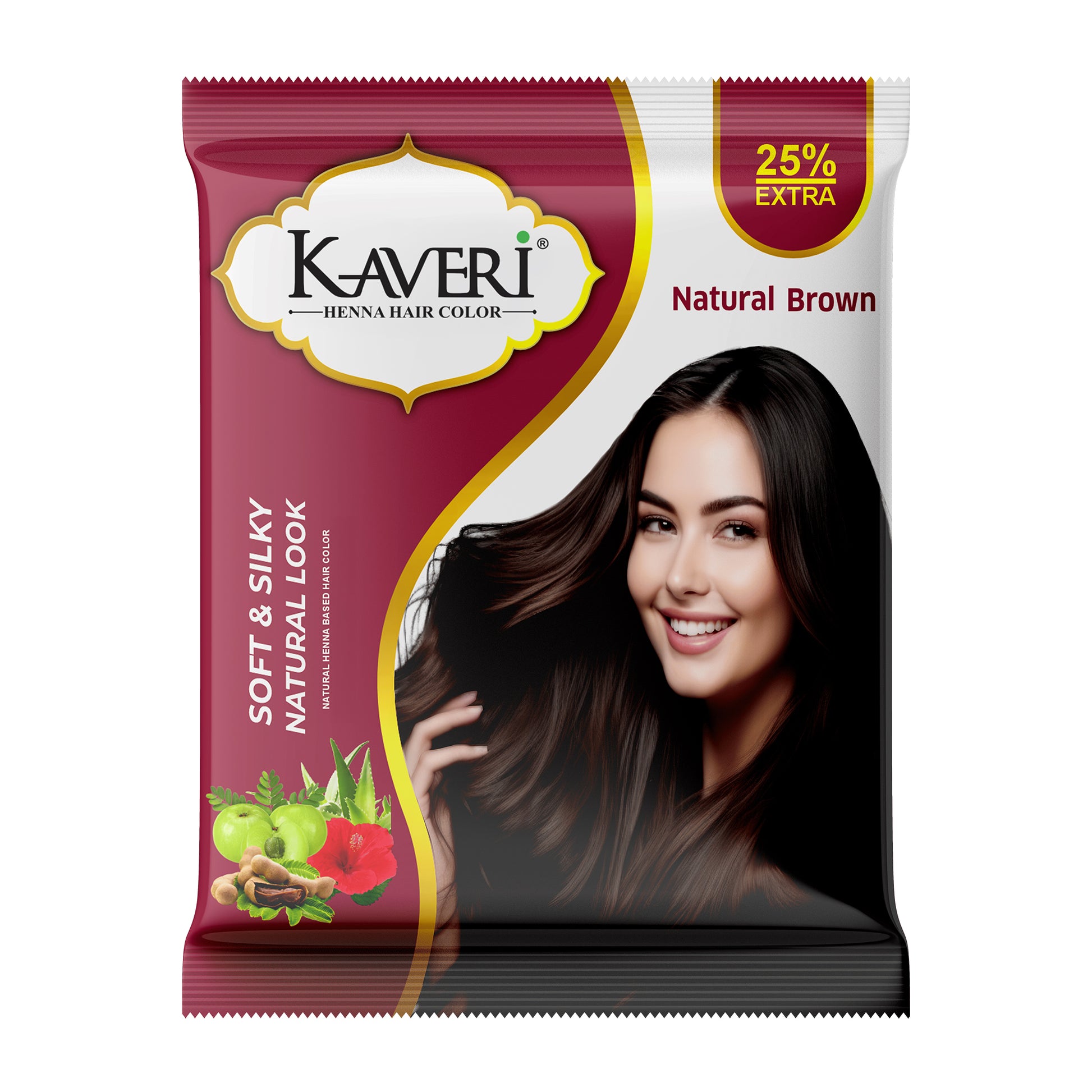 Kaveri Henna Hair Color - Natural Black & Brown, Chemical-Free (Pack Of 20 Sachet)