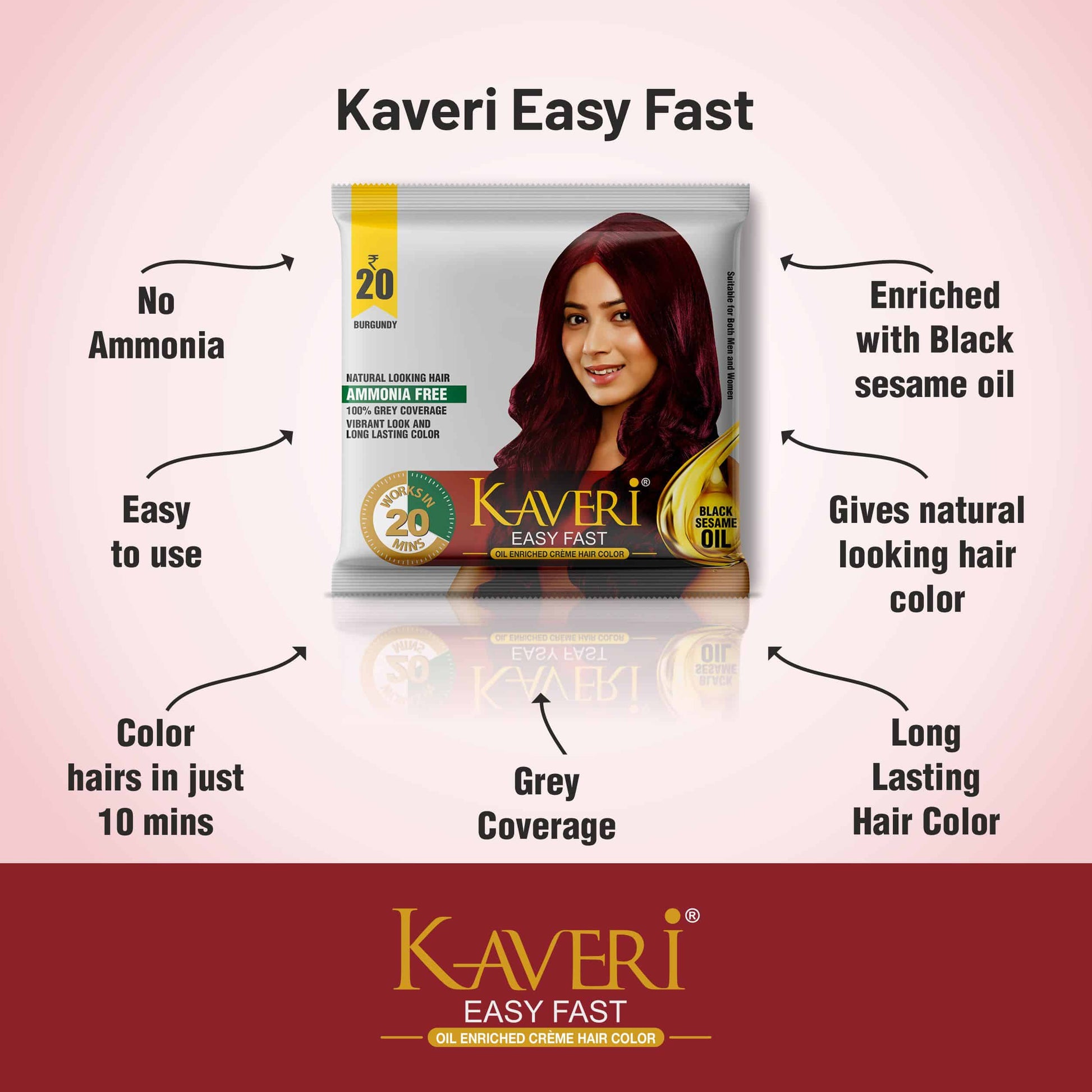 Kaveri Easy Fast Creme Hair Color (Pack of 12)