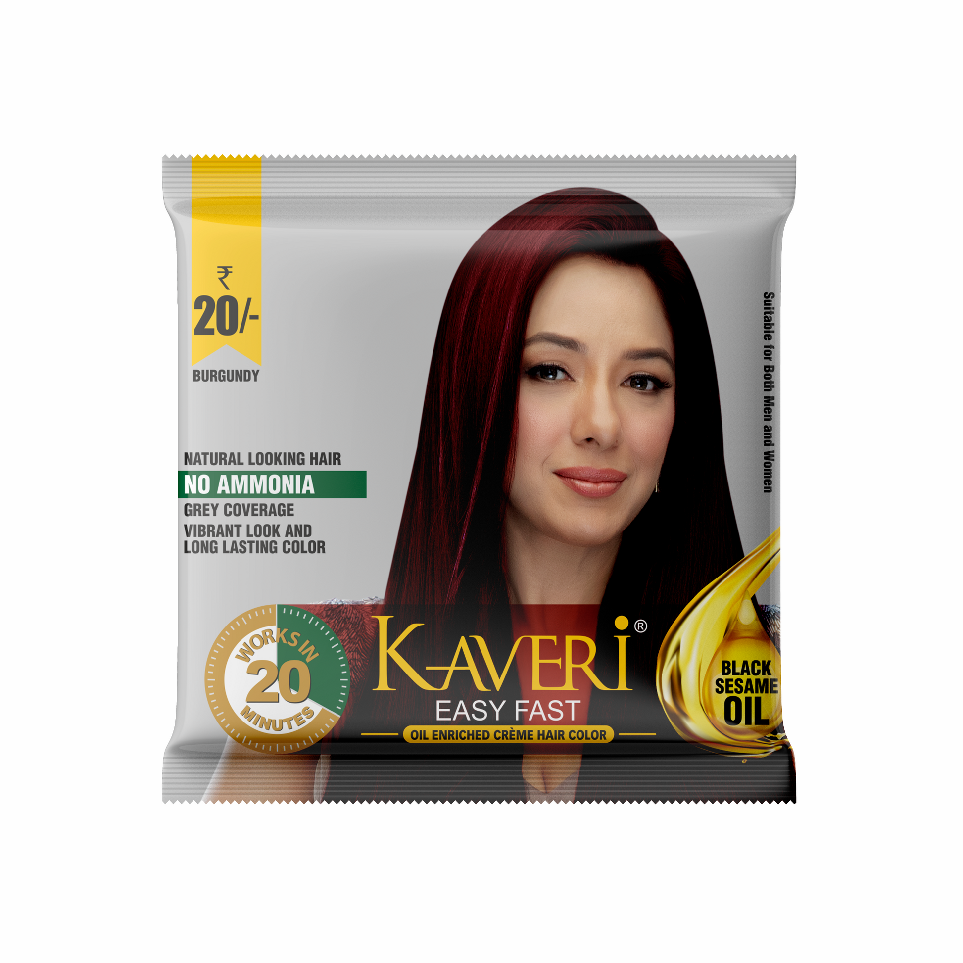 Kaveri Easy Fast Hair Colour for Woman Professional Hair Colour Glossy Finish Long Lasting Formula Pack of 12