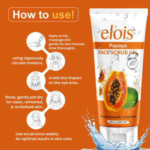 Elois Papaya Face Scrub Gel - Exfoliation and Brightening (Buy 1 Get 1 Free)