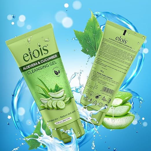 Elois Aloe Vera & Cucumber Cleansing Gel 100 gm for face – Reduces Dark Spots of Hydrate Skin