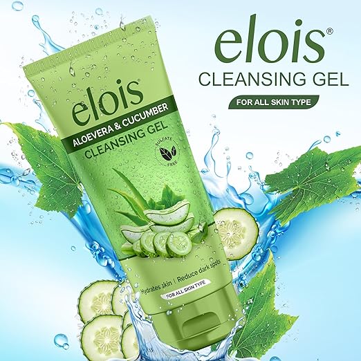 Elois Aloe Vera & Cucumber Cleansing Gel 100 gm for face – Reduces Dark Spots of Hydrate Skin
