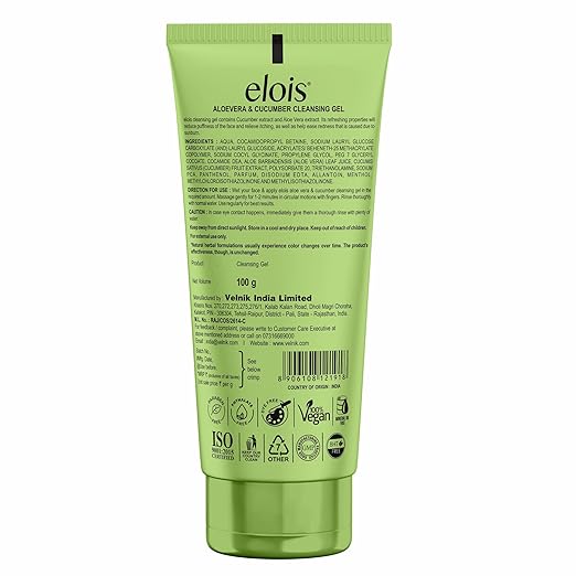 Elois Aloe Vera & Cucumber Cleansing Gel 100 gm for face – Reduces Dark Spots of Hydrate Skin